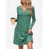 imageANRABESS Long Sleeve Dresses for Women 2025 Fall Casual Flowy Swing V Neck Boho Floral Mini Travel Vacation Dress with PocketFloral Green