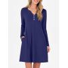 imageANRABESS Long Sleeve Dresses for Women 2025 Fall Casual Flowy Swing V Neck Boho Floral Mini Travel Vacation Dress with PocketNavy Blue