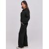 imageANRABESS Lounge Sets for Women 2 Piece Outfits Sweatsuit Fall Zip Up Sweatshirts Wide Leg Pants Matching Sweat Set TracksuitBlack