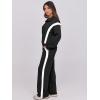 imageANRABESS Lounge Sets for Women 2 Piece Outfits Sweatsuit Fall Zip Up Sweatshirts Wide Leg Pants Matching Sweat Set TracksuitBlack White Stripe