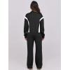 imageANRABESS Lounge Sets for Women 2 Piece Outfits Sweatsuit Fall Zip Up Sweatshirts Wide Leg Pants Matching Sweat Set TracksuitBlack White Stripe
