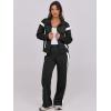 imageANRABESS Lounge Sets for Women 2 Piece Outfits Sweatsuit Fall Zip Up Sweatshirts Wide Leg Pants Matching Sweat Set TracksuitBlack White Stripe