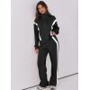 imageANRABESS Lounge Sets for Women 2 Piece Outfits Sweatsuit Fall Zip Up Sweatshirts Wide Leg Pants Matching Sweat Set TracksuitBlack White Stripe