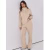imageANRABESS Lounge Sets for Women 2 Piece Outfits Sweatsuit Fall Zip Up Sweatshirts Wide Leg Pants Matching Sweat Set TracksuitKhaki