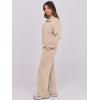 imageANRABESS Lounge Sets for Women 2 Piece Outfits Sweatsuit Fall Zip Up Sweatshirts Wide Leg Pants Matching Sweat Set TracksuitKhaki