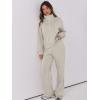 imageANRABESS Lounge Sets for Women 2 Piece Outfits Sweatsuit Fall Zip Up Sweatshirts Wide Leg Pants Matching Sweat Set TracksuitLight Khaki