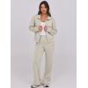 imageANRABESS Lounge Sets for Women 2 Piece Outfits Sweatsuit Fall Zip Up Sweatshirts Wide Leg Pants Matching Sweat Set TracksuitLight Khaki