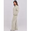 imageANRABESS Lounge Sets for Women 2 Piece Outfits Sweatsuit Fall Zip Up Sweatshirts Wide Leg Pants Matching Sweat Set TracksuitLight Khaki