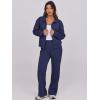imageANRABESS Lounge Sets for Women 2 Piece Outfits Sweatsuit Fall Zip Up Sweatshirts Wide Leg Pants Matching Sweat Set TracksuitNavy Blue