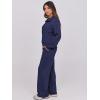 imageANRABESS Lounge Sets for Women 2 Piece Outfits Sweatsuit Fall Zip Up Sweatshirts Wide Leg Pants Matching Sweat Set TracksuitNavy Blue