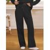 imageANRABESS Lounge Sets for Women 2 Piece Outfits Sweatsuit Set Fall V Neck Sweatshirts Wide Leg Pants TracksuitsBlack