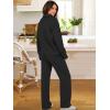 imageANRABESS Lounge Sets for Women 2 Piece Outfits Sweatsuit Set Fall V Neck Sweatshirts Wide Leg Pants TracksuitsBlack