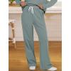 imageANRABESS Lounge Sets for Women 2 Piece Outfits Sweatsuit Set Fall V Neck Sweatshirts Wide Leg Pants TracksuitsCyan Green