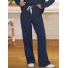 imageANRABESS Lounge Sets for Women 2 Piece Outfits Sweatsuit Set Fall V Neck Sweatshirts Wide Leg Pants TracksuitsNavy Blue