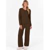 imageANRABESS Lounge Sets for Women Fuzzy Fleece Pajama Sets 2 Piece Outfits Cozy Sweater Matching Set 2025 Fall Winter LoungewearBrown