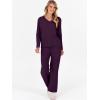 imageANRABESS Lounge Sets for Women Fuzzy Fleece Pajama Sets 2 Piece Outfits Cozy Sweater Matching Set 2025 Fall Winter LoungewearDeep Viole