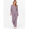 imageANRABESS Lounge Sets for Women Fuzzy Fleece Pajama Sets 2 Piece Outfits Cozy Sweater Matching Set 2025 Fall Winter LoungewearPurple