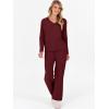 imageANRABESS Lounge Sets for Women Fuzzy Fleece Pajama Sets 2 Piece Outfits Cozy Sweater Matching Set 2025 Fall Winter LoungewearWine Red