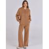 imageANRABESS Women 2 Piece Outfits Lounge Set Oversized Zip Up Sweatshirt Jacket Sweatpant Matching Sweat Sets Winter SweatsuitsBrown