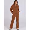 imageANRABESS Women 2 Piece Outfits Lounge Set Oversized Zip Up Sweatshirt Jacket Sweatpant Matching Sweat Sets Winter SweatsuitsCaramel