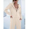 imageANRABESS Women 2 Piece Outfits Sweatsuit Zip Up Crop Hoodies SweatPants Lounge Matching Sweat Set 2024 Winter Trendy ClothesBeige
