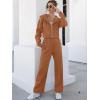 imageANRABESS Women 2 Piece Outfits Sweatsuit Zip Up Crop Hoodies SweatPants Lounge Matching Sweat Set 2024 Winter Trendy ClothesCoffee