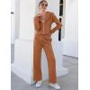 imageANRABESS Women 2 Piece Outfits Sweatsuit Zip Up Crop Hoodies SweatPants Lounge Matching Sweat Set 2024 Winter Trendy ClothesCoffee