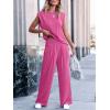 imageANRABESS Women 2 Piece Outfits Tank Top ampamp Palazzo Pants 2025 Summer Lounge Matching Sets Travel Vacation Beach ClothingHot Pink
