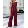 imageANRABESS Women 2 Piece Outfits Tank Top ampamp Palazzo Pants 2025 Summer Lounge Matching Sets Travel Vacation Beach ClothingWine Red