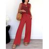 imageANRABESS Women 2 Piece Summer Outfits 2025 Crochet Sweater Vest Wide Leg Pants Lounge Matching Sets Travel Vacation ClothesRed