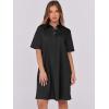 imageANRABESS Women Button Down Shirts Dress Summer Casual Oversized Short Sleeve Mini Dresses with Pockets 2025 TrendyBlack