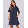 imageANRABESS Women Button Down Shirts Dress Summer Casual Oversized Short Sleeve Mini Dresses with Pockets 2025 TrendyNavy Blue
