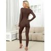imageANRABESS Women Lightweight See Through Sexy Thermal Underwear Sets Fall Ultra Stretchy 2 Piece Pajamas Lounge Basic Layer SetCoffee