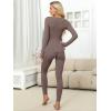 imageANRABESS Women Lightweight See Through Sexy Thermal Underwear Sets Fall Ultra Stretchy 2 Piece Pajamas Lounge Basic Layer SetDusty Brown