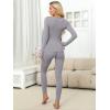 imageANRABESS Women Lightweight See Through Sexy Thermal Underwear Sets Fall Ultra Stretchy 2 Piece Pajamas Lounge Basic Layer SetGrey