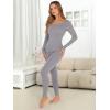 imageANRABESS Women Lightweight See Through Sexy Thermal Underwear Sets Fall Ultra Stretchy 2 Piece Pajamas Lounge Basic Layer SetGrey