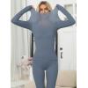 imageANRABESS Women Lightweight See Through Sexy Thermal Underwear Sets Fall Ultra Stretchy 2 Piece Pajamas Lounge Basic Layer SetGrey Blue