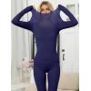 imageANRABESS Women Lightweight See Through Sexy Thermal Underwear Sets Fall Ultra Stretchy 2 Piece Pajamas Lounge Basic Layer SetNavy Blue