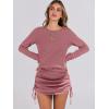 imageANRABESS Women Long Sleeve Skirt Sets 2025 Fall Sweater Lounge Sets 2 Piece Beach Vacation OutfitsDeep Pink