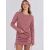 imageANRABESS Women Long Sleeve Skirt Sets 2025 Fall Sweater Lounge Sets 2 Piece Beach Vacation OutfitsDeep Pink