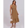 imageANRABESS Women Midi Dresses 2025 Summer Casual Sleeveless Sundress High Neck Tank Top Racerback Flowy Beach Dress  PocketsLight Brown