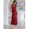 imageANRABESS Women Summer Casual Sleeveless Crewneck Sundress Aline Flowy Tiered Maxi Long Beach Dress Vacation OutfitsDeep Red