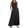 imageANRABESS Women Summer Casual Sleeveless Maxi Sundress Button Fit ampamp Flare ALine Flowy Long Dresses 2025 Beach OutfitsBlack
