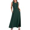 imageANRABESS Women Summer Casual Sleeveless Maxi Sundress Button Fit ampamp Flare ALine Flowy Long Dresses 2025 Beach OutfitsDeep Green