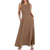 imageANRABESS Women Summer Casual Sleeveless Maxi Sundress Button Fit ampamp Flare ALine Flowy Long Dresses 2025 Beach OutfitsKhaki