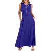 imageANRABESS Women Summer Casual Sleeveless Maxi Sundress Button Fit ampamp Flare ALine Flowy Long Dresses 2025 Beach OutfitsRoyal Blue
