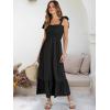 imageANRABESS Women Summer Casual Strap Smocked Maxi Flowy Tiered A Line Beach Travel Sundress Wedding Guest OutfitsBlack