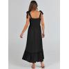 imageANRABESS Women Summer Casual Strap Smocked Maxi Flowy Tiered A Line Beach Travel Sundress Wedding Guest OutfitsBlack