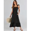 imageANRABESS Women Summer Casual Strap Smocked Maxi Flowy Tiered A Line Beach Travel Sundress Wedding Guest OutfitsBlack
