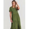 imageANRABESS Women Summer Maxi Dress Short Sleeve Swing Casual Asymmetric Tiered Vacation Long Beach Sundress OutfitsArmy Green